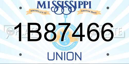 1B87466 Mississippi License Plate