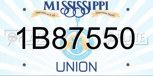 1B87550 Mississippi License Plate