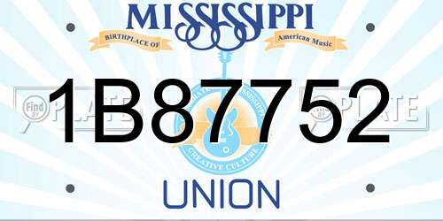 1B87752 Mississippi License Plate