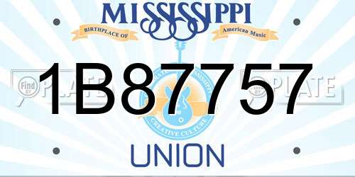 1B87757 Mississippi License Plate