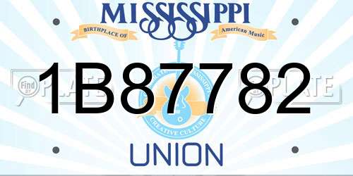 1B87782 Mississippi License Plate