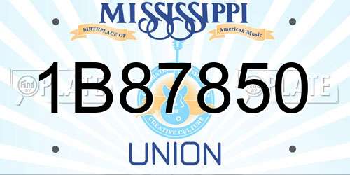 1B87850 Mississippi License Plate