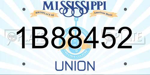 1B88452 Mississippi License Plate