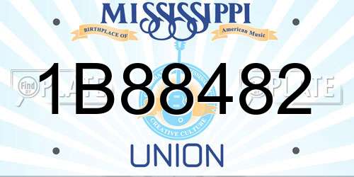 1B88482 Mississippi License Plate