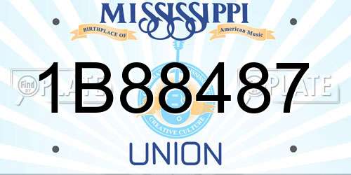 1B88487 Mississippi License Plate