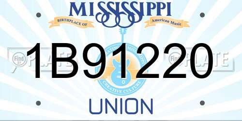 1B91220 Mississippi License Plate