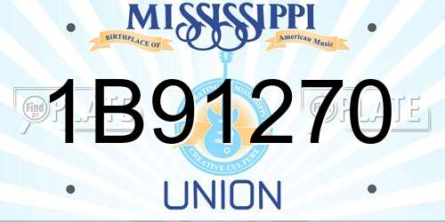 1B91270 Mississippi License Plate