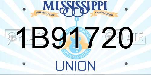 1B91720 Mississippi License Plate