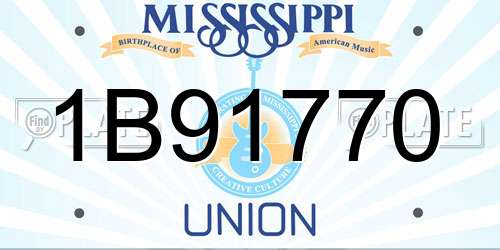 1B91770 Mississippi License Plate