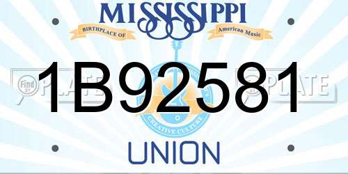 1B92581 Mississippi License Plate