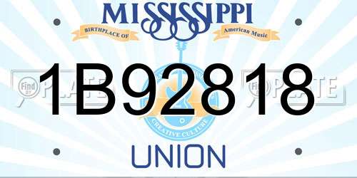 1B92818 Mississippi License Plate