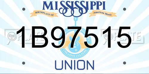 1B97515 Mississippi License Plate