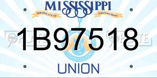 1B97518 Mississippi License Plate