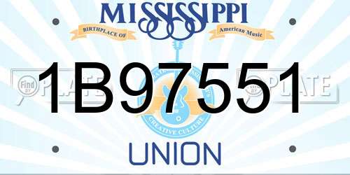 1B97551 Mississippi License Plate