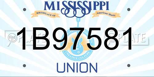1B97581 Mississippi License Plate