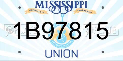 1B97815 Mississippi License Plate