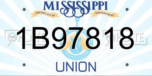 1B97818 Mississippi License Plate