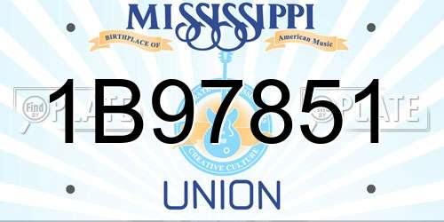 1B97851 Mississippi License Plate