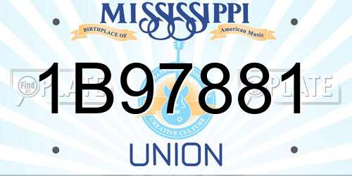 1B97881 Mississippi License Plate