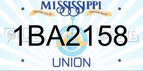 1BA2158 Mississippi License Plate