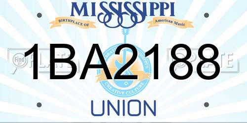 1BA2188 Mississippi License Plate
