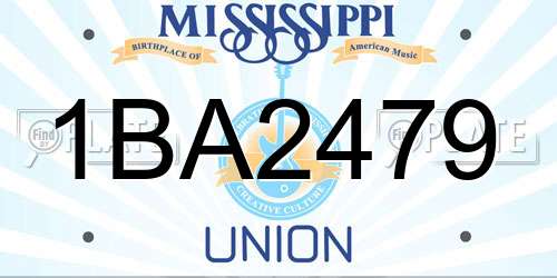 1BA2479 Mississippi License Plate