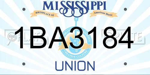 1BA3184 Mississippi License Plate