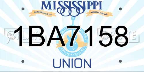 1BA7158 Mississippi License Plate