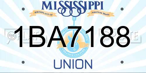 1BA7188 Mississippi License Plate