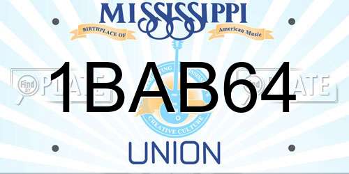 1BAB64 Mississippi License Plate