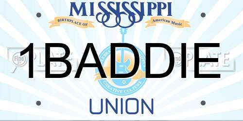 1BADDIE Mississippi License Plate