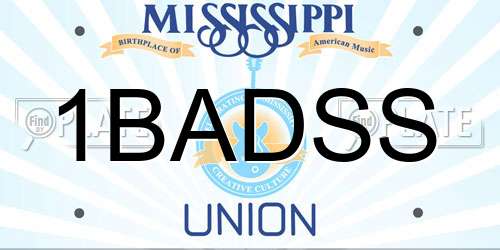 1BADSS Mississippi License Plate