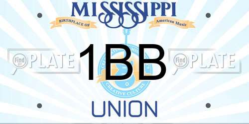 1BB Mississippi License Plate