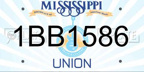 1BB1586 Mississippi License Plate