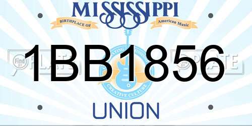 1BB1856 Mississippi License Plate
