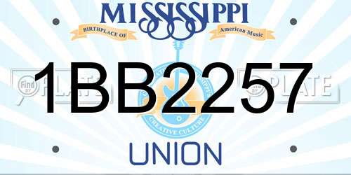 1BB2257 Mississippi License Plate