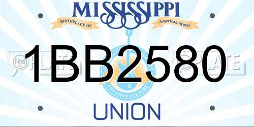1BB2580 Mississippi License Plate