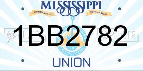 1BB2782 Mississippi License Plate