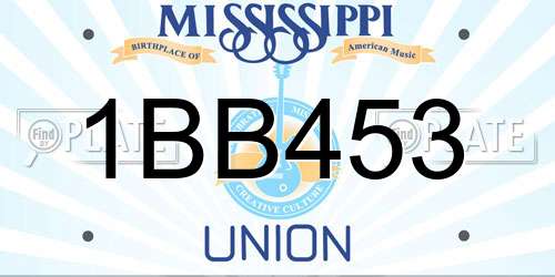 1BB453 Mississippi License Plate