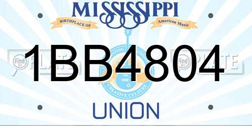 1BB4804 Mississippi License Plate