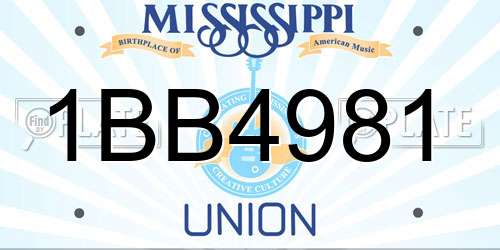 1BB4981 Mississippi License Plate