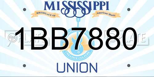 1BB7880 Mississippi License Plate