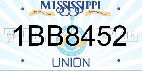 1BB8452 Mississippi License Plate