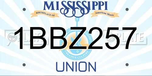 1BBZ257 Mississippi License Plate