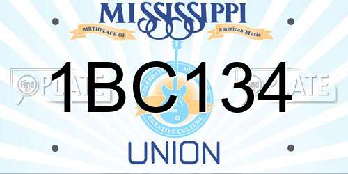 1BC134 Mississippi License Plate