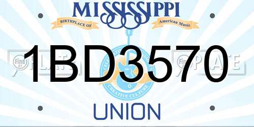 1BD3570 Mississippi License Plate