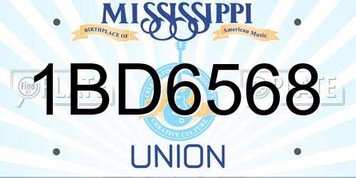 1BD6568 Mississippi License Plate