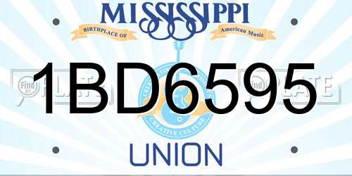 1BD6595 Mississippi License Plate