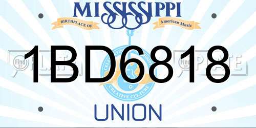 1BD6818 Mississippi License Plate