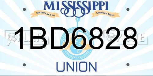 1BD6828 Mississippi License Plate